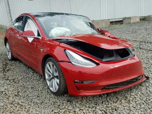 5YJ3E1EB8JF117262 - 2018 TESLA MODEL 3 RED photo 1