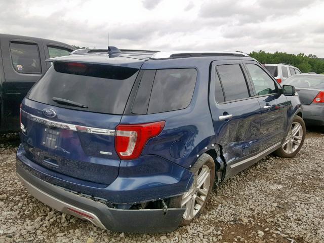 1FM5K8F87GGA43100 - 2016 FORD EXPLORER L BLUE photo 4