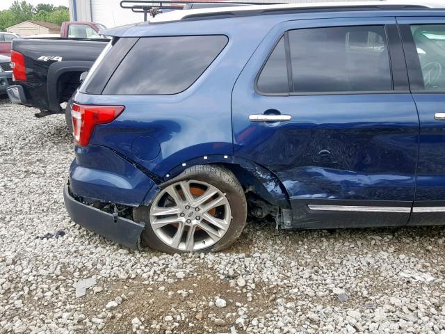 1FM5K8F87GGA43100 - 2016 FORD EXPLORER L BLUE photo 9