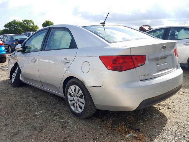 KNAFU4A26C5631555 - 2012 KIA FORTE EX SILVER photo 3