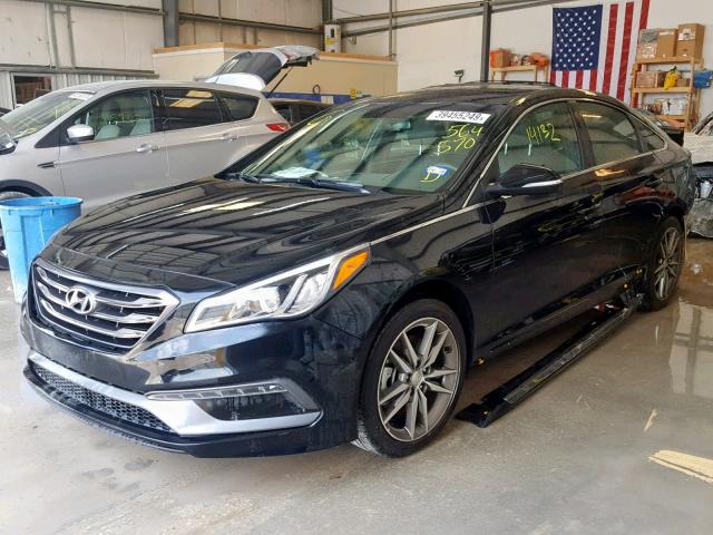 5NPE34AB5HH564570 - 2017 HYUNDAI SONATA SPO BLACK photo 2