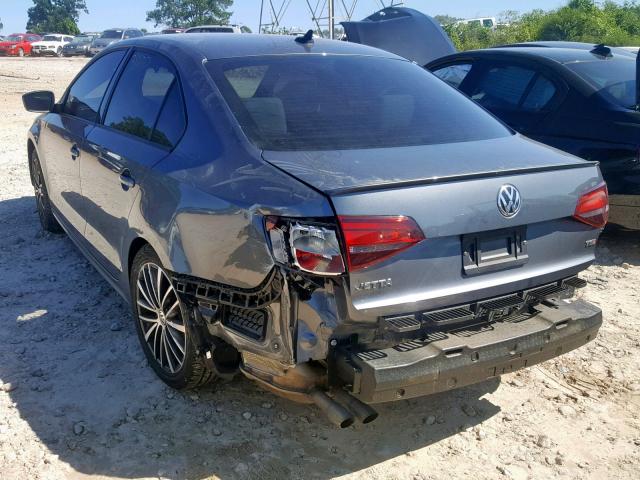 3VWD17AJ2GM302456 - 2016 VOLKSWAGEN JETTA SPOR GRAY photo 3