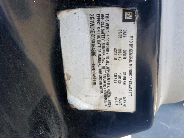 2G1WJ15K069164606 - 2006 CHEVROLET MONTE CARL 黑色 照片 10