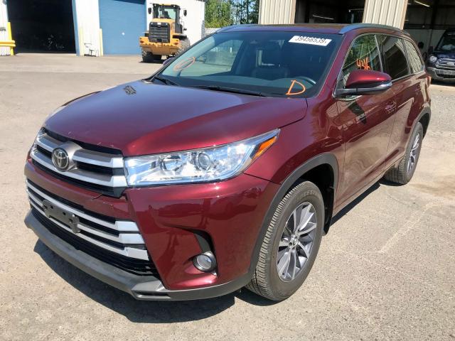 5TDJZRFH4JS838980 - 2018 TOYOTA HIGHLANDER MAROON photo 2