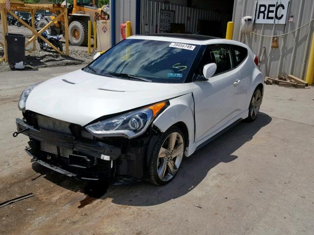 KMHTC6AE9FU232644 - 2015 HYUNDAI VELOSTER T WHITE photo 2