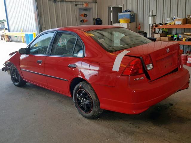 1HGES16385L006689 - 2005 HONDA CIVIC DX V RED photo 3