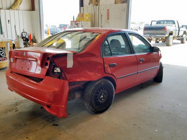 1HGES16385L006689 - 2005 HONDA CIVIC DX V RED photo 4