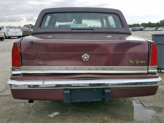 1C3XY66R4LD773765 - 1990 CHRYSLER NEW YORKER MAROON photo 9