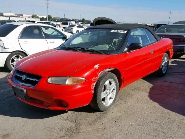 3C3EL45H3VT607995 - 1997 CHRYSLER SEBRING JX RED photo 2