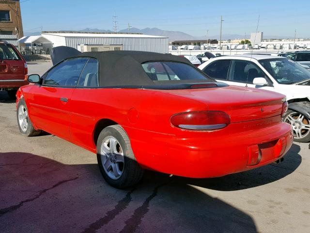 3C3EL45H3VT607995 - 1997 CHRYSLER SEBRING JX RED photo 3