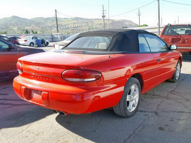 3C3EL45H3VT607995 - 1997 CHRYSLER SEBRING JX RED photo 4