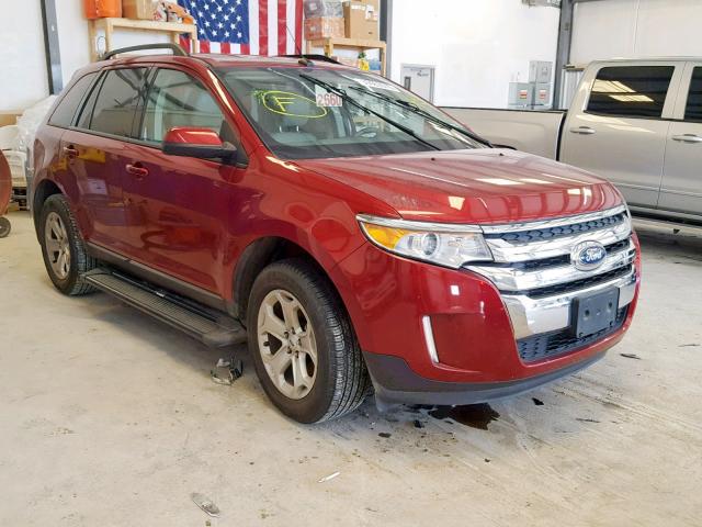 2FMDK3JC2EBB64180 - 2014 FORD EDGE SEL RED photo 1