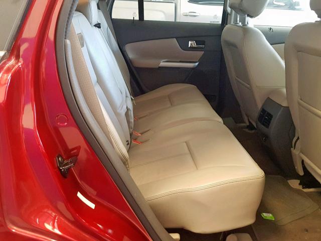 2FMDK3JC2EBB64180 - 2014 FORD EDGE SEL RED photo 6