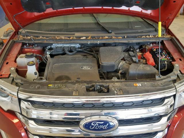 2FMDK3JC2EBB64180 - 2014 FORD EDGE SEL RED photo 7