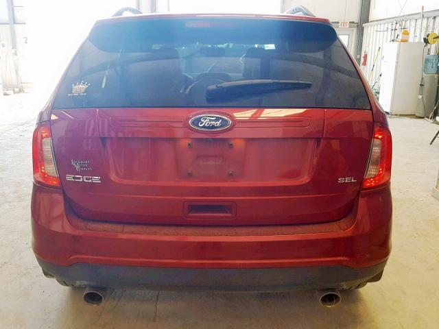 2FMDK3JC2EBB64180 - 2014 FORD EDGE SEL RED photo 9