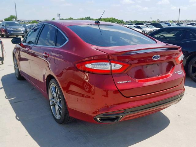 3FA6P0K99ER207209 - 2014 FORD FUSION TIT BURGUNDY photo 3