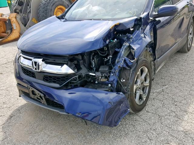 5J6RW2H89HL052856 - 2017 HONDA CR-V EXL BLUE photo 9