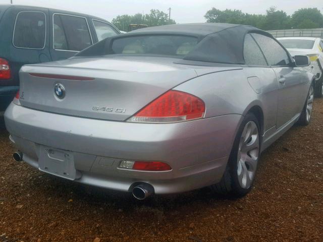 WBAEK73494B320836 - 2004 BMW 645 CI AUT SILVER photo 4