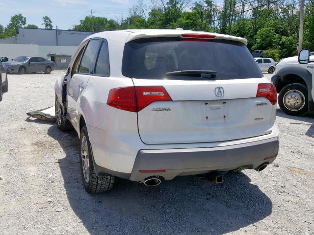 2HNYD28298H532986 - 2008 ACURA MDX WHITE photo 3