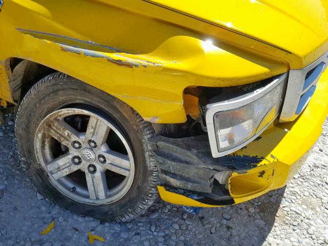 1D7HE38P69S806407 - 2009 DODGE DAKOTA SXT YELLOW photo 9