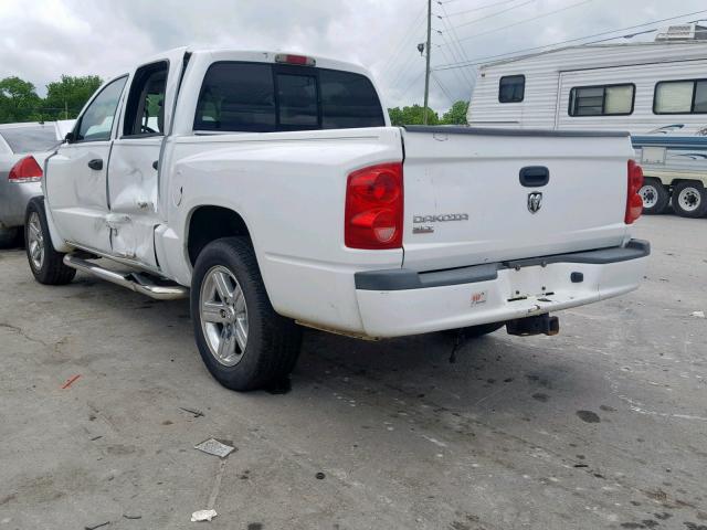 1D7HE48K88S506361 - 2008 DODGE DAKOTA QUA WHITE photo 3