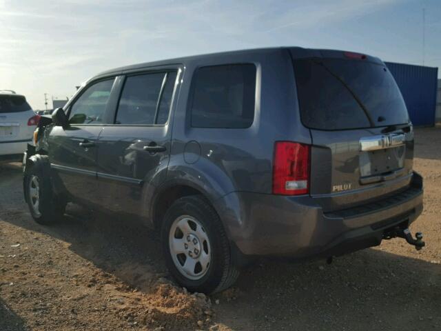 5FNYF4H27EB004554 - 2014 HONDA PILOT LX GRAY photo 3