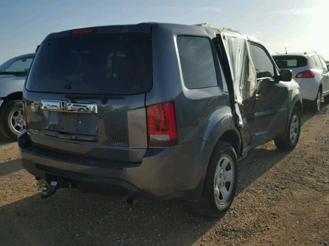 5FNYF4H27EB004554 - 2014 HONDA PILOT LX GRAY photo 4