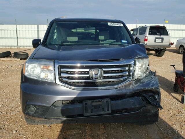 5FNYF4H27EB004554 - 2014 HONDA PILOT LX GRAY photo 9