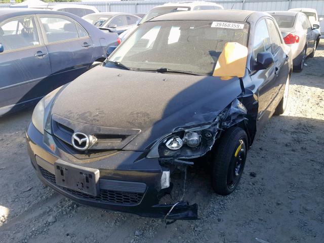 JM1BK343381871795 - 2008 MAZDA 3 HATCHBAC BLACK photo 2