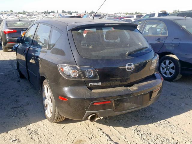 JM1BK343381871795 - 2008 MAZDA 3 HATCHBAC BLACK photo 3