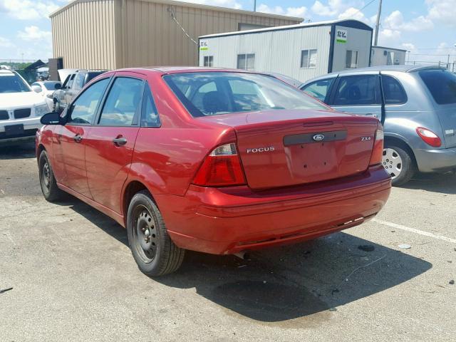 1FAFP34N85W283304 - 2005 FORD FOCUS ZX4 RED photo 3