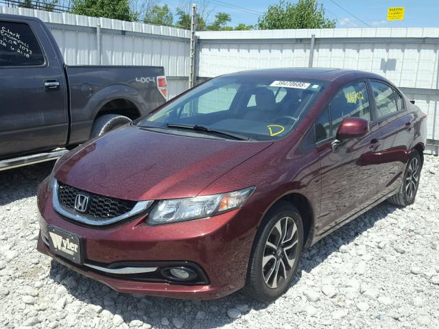 19XFB2F90DE032904 - 2013 HONDA CIVIC EXL MAROON photo 2