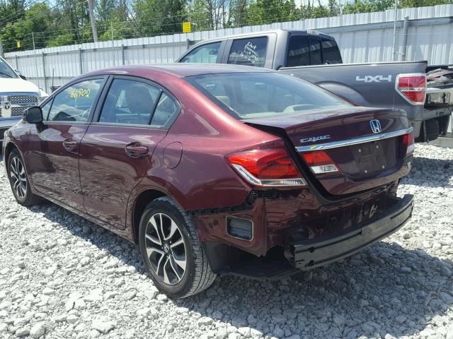 19XFB2F90DE032904 - 2013 HONDA CIVIC EXL MAROON photo 3