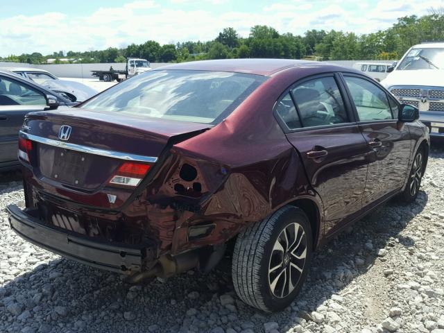 19XFB2F90DE032904 - 2013 HONDA CIVIC EXL MAROON photo 4