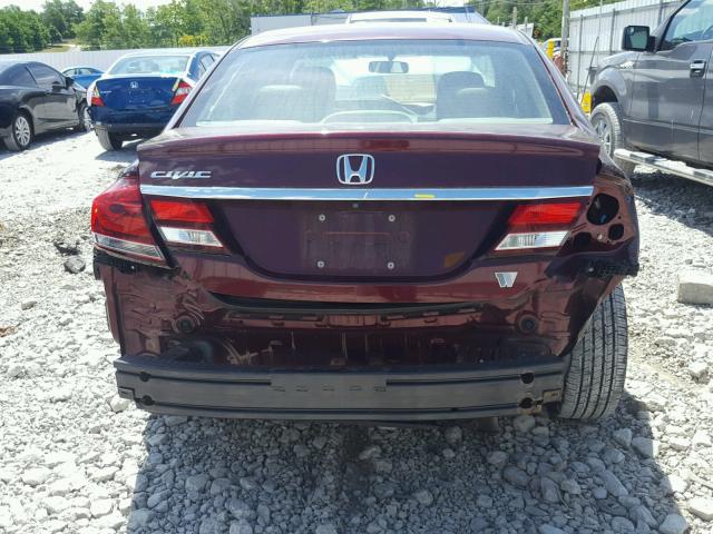 19XFB2F90DE032904 - 2013 HONDA CIVIC EXL MAROON photo 9