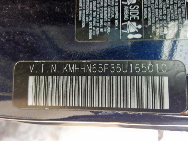KMHHN65F35U165010 - 2005 HYUNDAI TIBURON GT BLUE photo 10