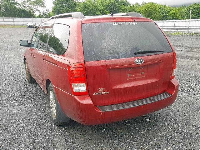 KNDMG4C79C6465715 - 2012 KIA SEDONA LX RED photo 3