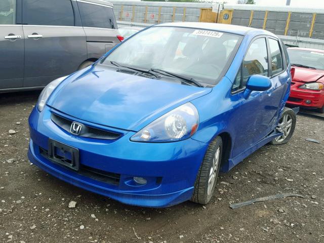 JHMGD38697S051782 - 2007 HONDA FIT S BLUE photo 2