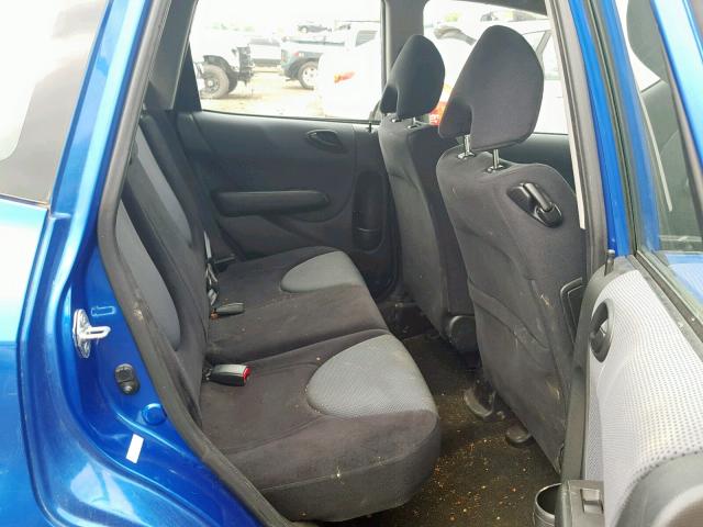 JHMGD38697S051782 - 2007 HONDA FIT S BLUE photo 6