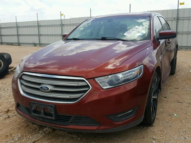 1FAHP2E83EG182077 - 2014 FORD TAURUS SEL RED photo 2