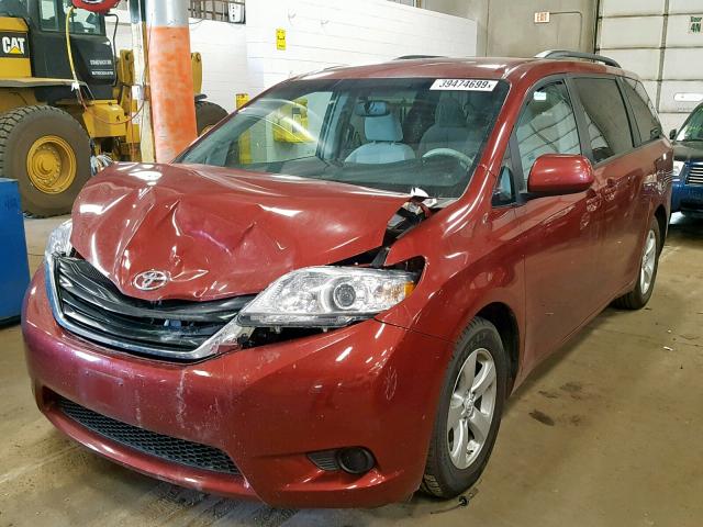 5TDKK3DC1BS025742 - 2011 TOYOTA SIENNA LE MAROON photo 2