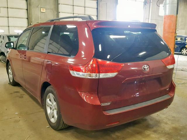 5TDKK3DC1BS025742 - 2011 TOYOTA SIENNA LE MAROON photo 3