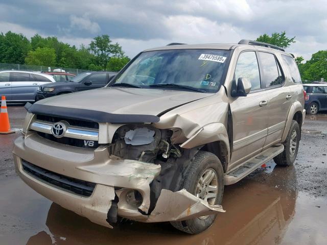 5TDBT48A26S268784 - 2006 TOYOTA SEQUOIA LI GOLD photo 2