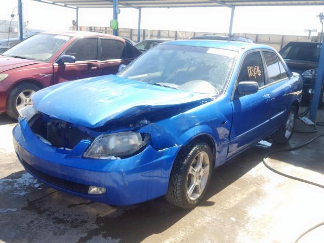 JM1BJ225130129685 - 2003 MAZDA PROTEGE DX BLUE photo 2