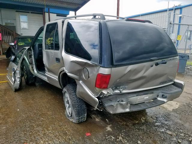 1GNDT13W92K172945 - 2002 CHEVROLET BLAZER BEIGE photo 3