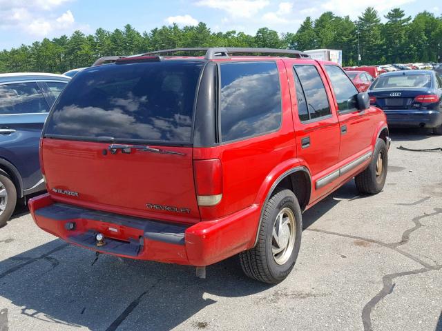 1GNDT13W51K250359 - 2001 CHEVROLET BLAZER RED photo 4