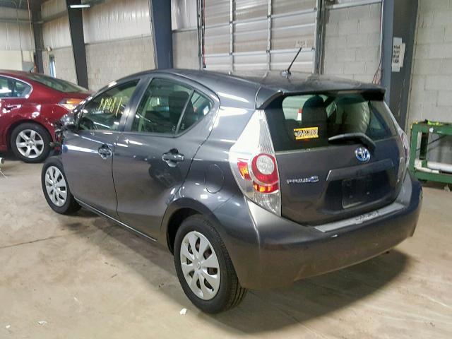 JTDKDTB32C1510001 - 2012 TOYOTA PRIUS C GRAY photo 3