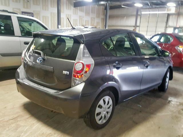 JTDKDTB32C1510001 - 2012 TOYOTA PRIUS C GRAY photo 4