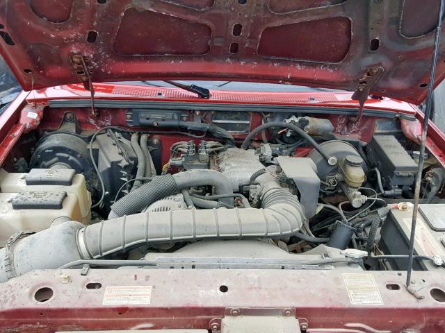 1FTCR11U9VTA29867 - 1997 FORD RANGER RED photo 7