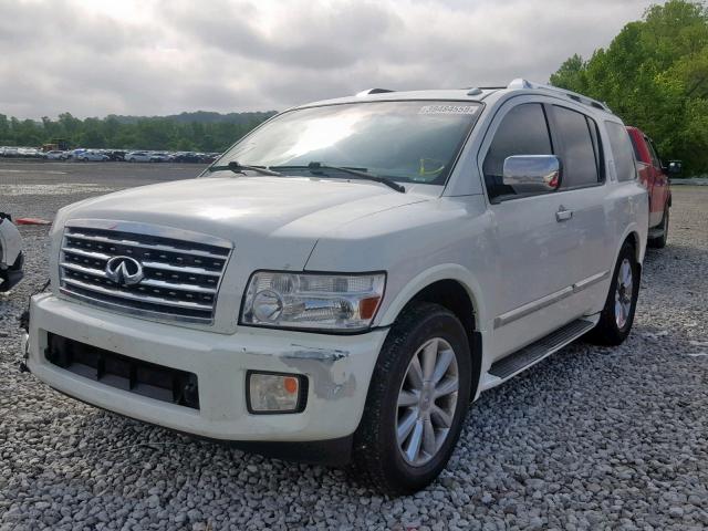 5N3AA08D38N910798 - 2008 INFINITI QX56 WHITE photo 2